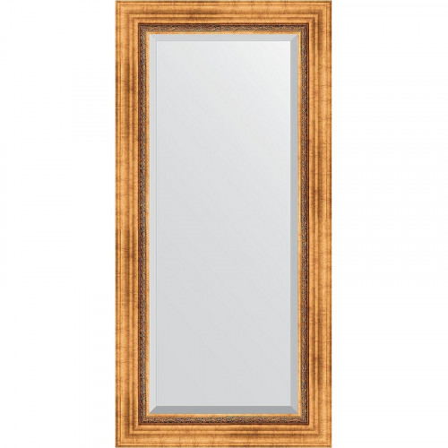 Зеркало Evoform Exclusive 116х56 BY 3490 с фацетом в багетной раме - Римское золото 88 мм стекло