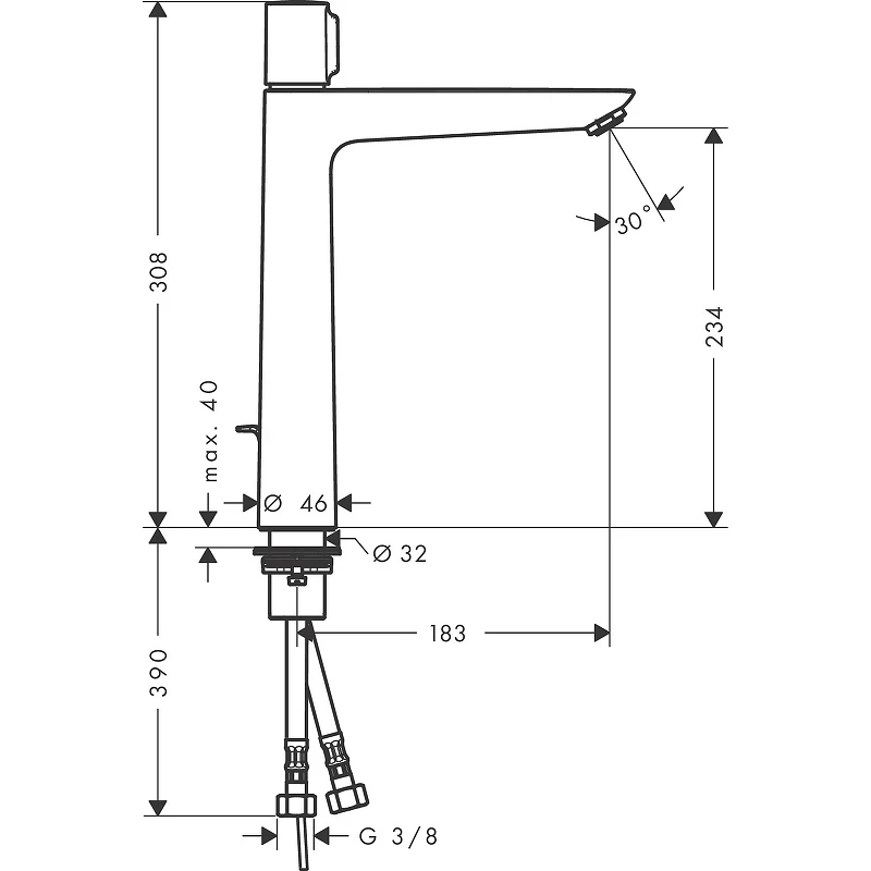 Смеситель для раковины Hansgrohe Talis Select E 71752000 Хром латунь