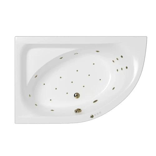 Акриловая ванна Whitecross Aquarella 170x110 L 0108.170110.100.ULTRA.BR цвет Белый с гидромассажем форсунки Бронза