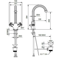 Смеситель для раковины Cezares Olimp OLIMP-LS2-03/24-Sw Золото 24 карат латунь