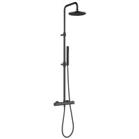 Душевая система Webert Elio EL980507560METAL Черный матовый с верхним душем металл латунь на стену