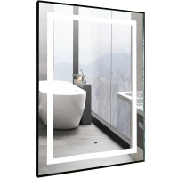 Зеркало Silver Mirrors Саурон 60 LED-00002510 с подсветкой Черное с сенсорным выключателем и диммером стекло