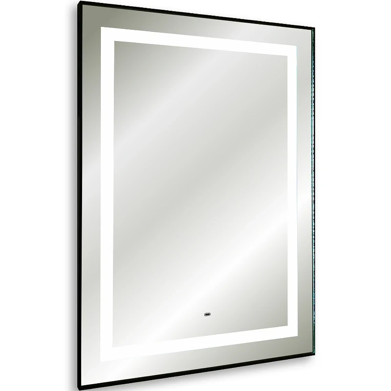 Зеркало Silver Mirrors Саурон 60 LED-00002510 с подсветкой Черное с сенсорным выключателем и диммером стекло