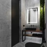 Зеркало Silver Mirrors Саурон 60 LED-00002510 с подсветкой Черное с сенсорным выключателем и диммером стекло