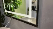 Зеркало Silver Mirrors Саурон 60 LED-00002510 с подсветкой Черное с сенсорным выключателем и диммером стекло