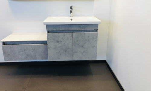 Тумба с раковиной Comforty Осло 70ПД 00-00006118 подвесная Бетон светлый МДФ / ЛДСП