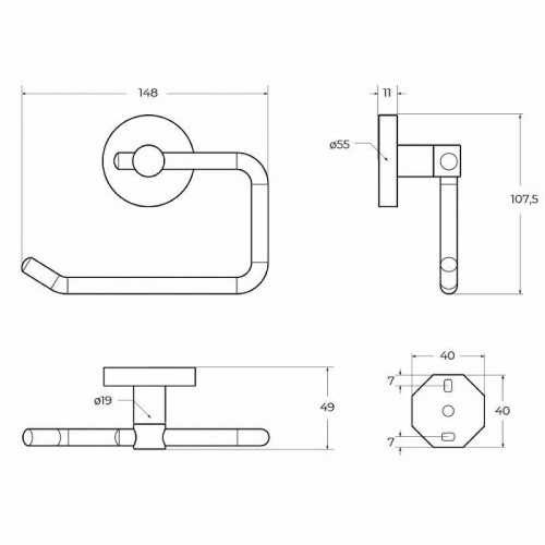 Держатель туалетной бумаги Cezares Relax RELAX-PH1-BORO Брашированное золото