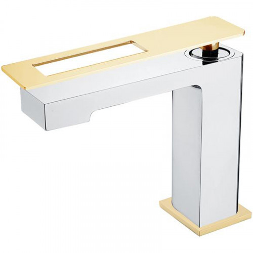 Смеситель для раковины Boheme Q 141-CRG Хром Золото латунь