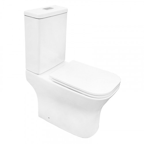 Унитаз компакт Azario Milagro Tornado AZ-8502 цвет Белый с бачком и сиденьем Микролифт