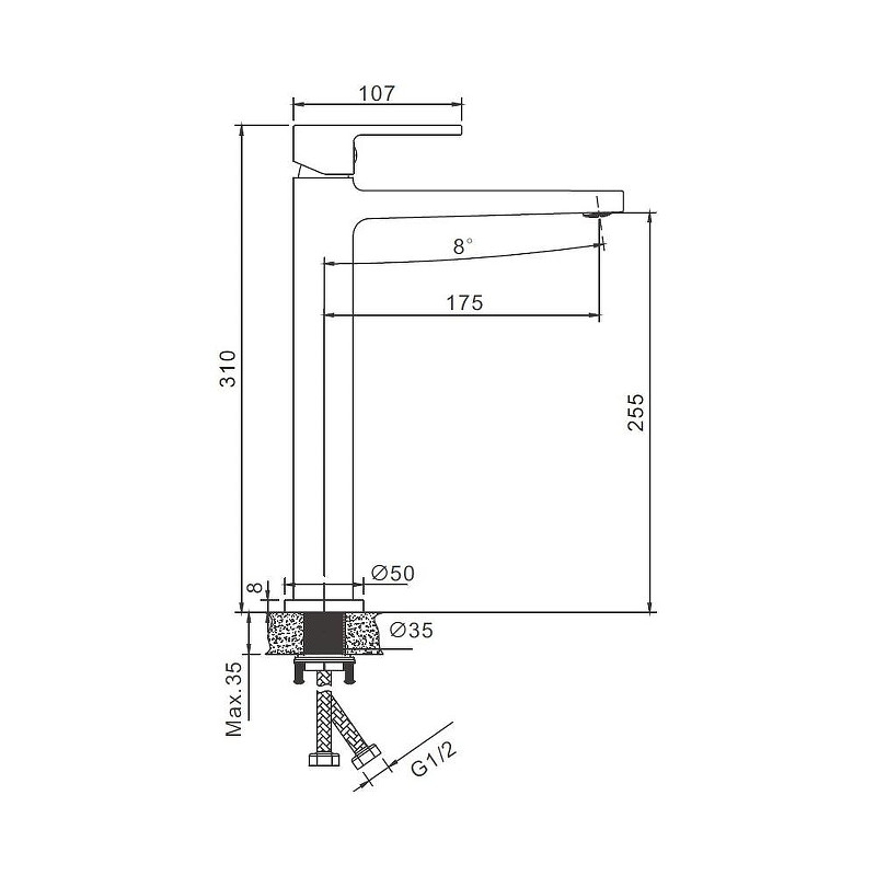Смеситель для раковины Belz B658-7 B11658-7 цвет Черный