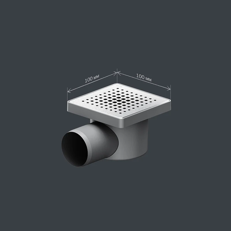Душевой трап AM.PM PrimeFlow 10 W02BD-P11-010-01SB с решеткой Хром матовый Cut Gradient