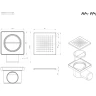 Душевой трап AM.PM PrimeFlow 10 W02BD-P11-010-01SB с решеткой Хром матовый Cut Gradient