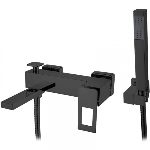 Смеситель для ванны Boheme Q 143-BB Черный латунь на стену