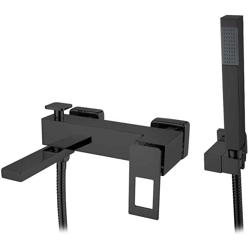 Смеситель для ванны Boheme Q 143-BB Черный латунь на стену