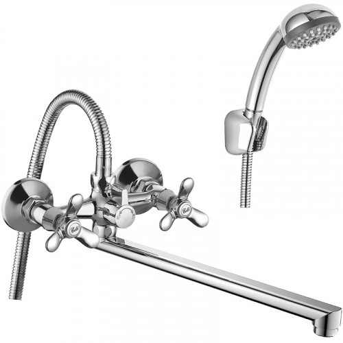 Смеситель для ванны Rossinka Q02-80 универсальный Хром латунь на стену