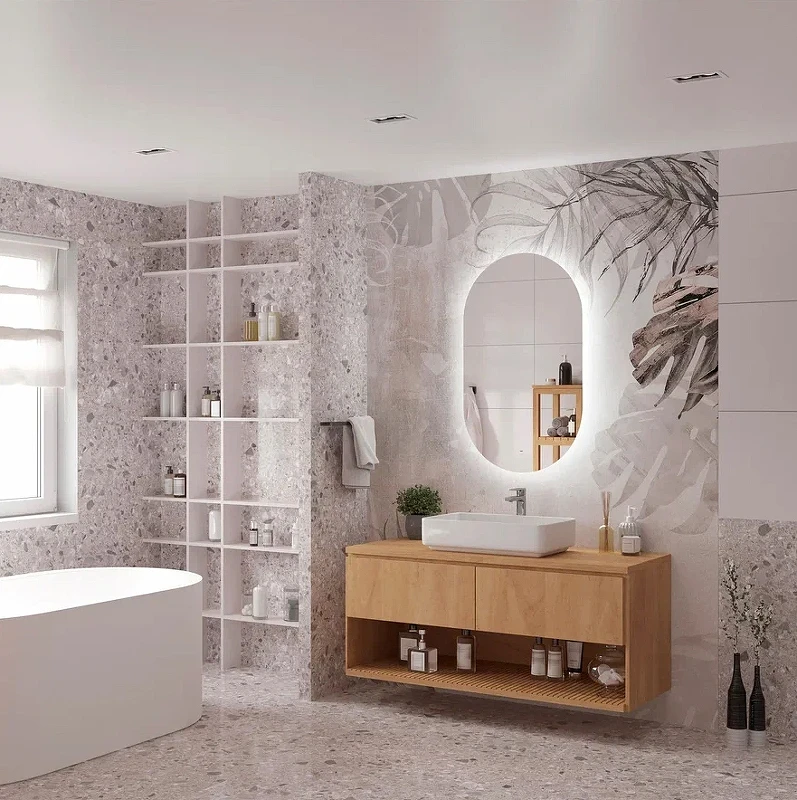 Зеркало Континент Fleur 700x1200 ЗЛП628 с подсветкой с бесконтактным выключателем стекло
