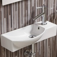 Раковина WeltWasser Aisbach 7945 GL-WT R 45 10000008691 Белая глянцевая фаянс подвесная