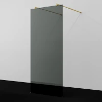 Душевая перегородка WasserKRAFT Vechte 90 60W39PG-TG профиль Золото глянцевое стекло тонированное