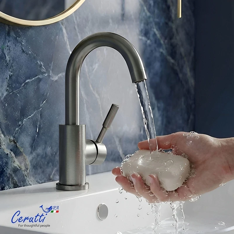 Смеситель для раковины Ceruttispa Сельсо (Celso) GR CT12097 12097 цвет Серый матовый