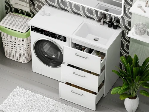 Тумба с раковиной Brevita Фрэйм 120 R УТ000026847 цвет Белый