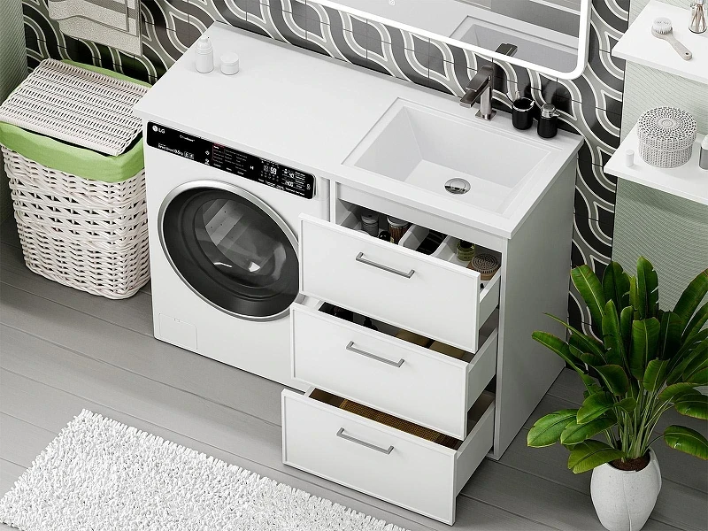 Тумба с раковиной Brevita Фрэйм 120 R УТ000026847 цвет Белый