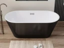 Акриловая ванна Ceruttispa Resia170IIGMB 170x75 CT10879 Черная матовая Белая без гидромассажа