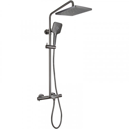 Душевая система Kaiser Serio 05382-15 с термостатом Вороненая сталь латунь на стену