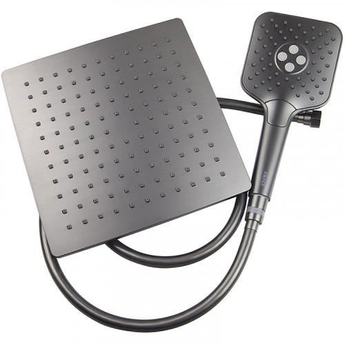 Душевая система Kaiser Serio 05382-15 с термостатом Вороненая сталь латунь на стену