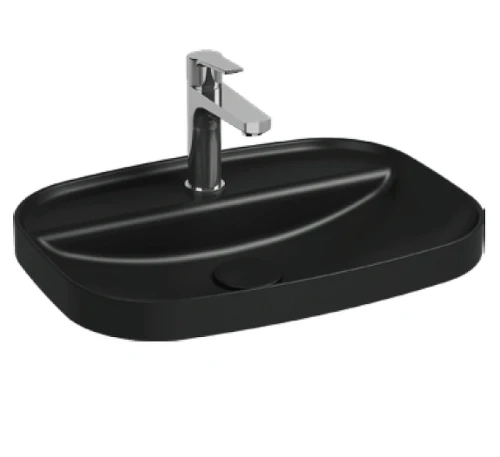 Раковина встраиваемая сверху Isvea Infinity 55 10NF50055-2N цвет Черный матовый