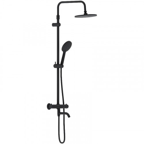 Душевая система Damixa Jupiter 977810300 с термостатом Черная матовая латунь на стену
