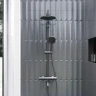 Душевая система Damixa Jupiter 977810300 с термостатом Черная матовая латунь на стену