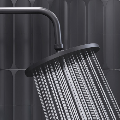 Душевая система Damixa Jupiter 977810300 с термостатом Черная матовая латунь на стену