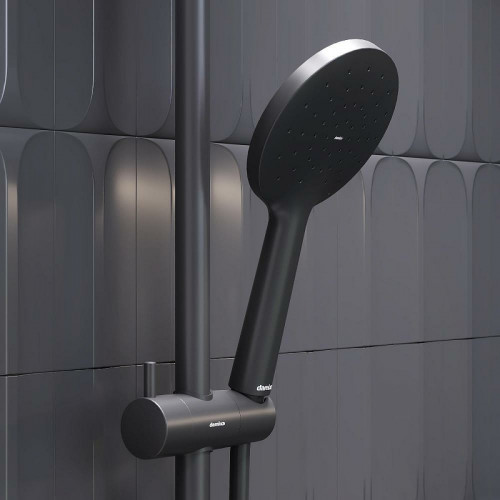 Душевая система Damixa Jupiter 977810300 с термостатом Черная матовая латунь на стену