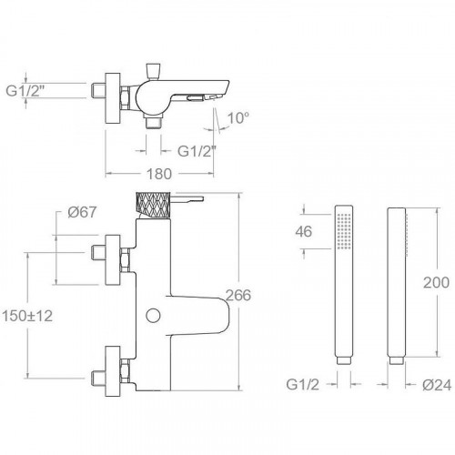 Смеситель для ванны Ramonsoler Odisea Joya 590501MO Хром