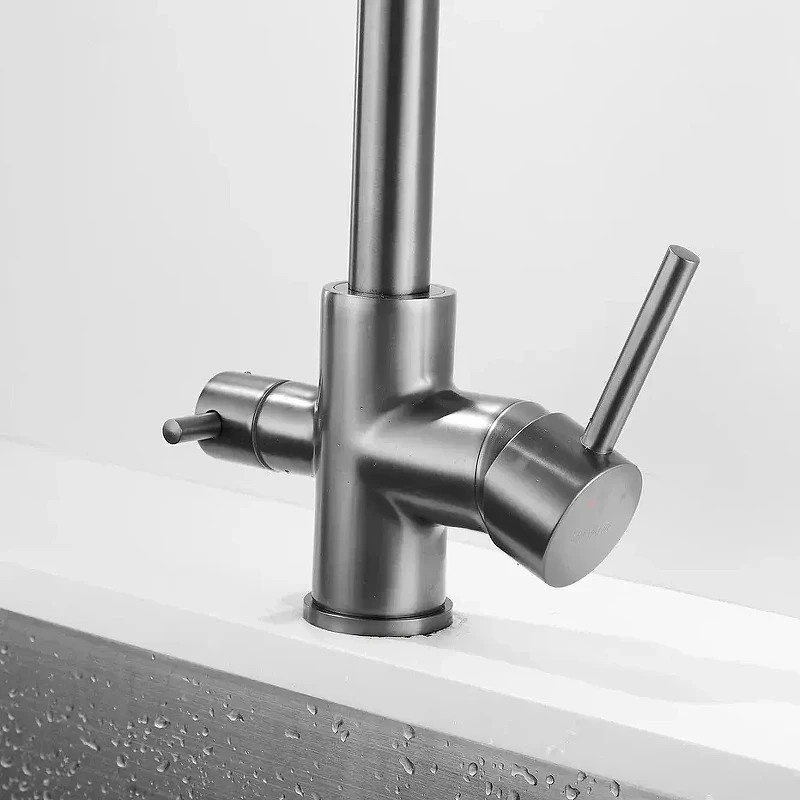 Смеситель для кухни Shevanik S328T цвет Оружейная сталь