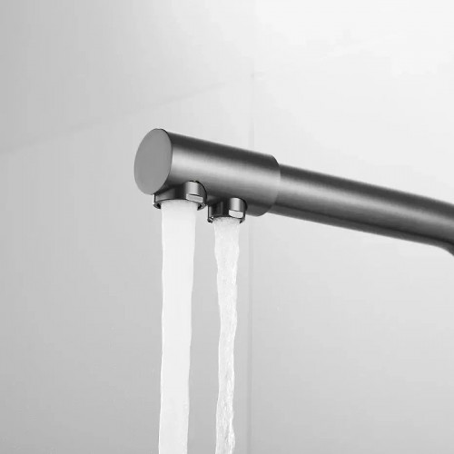 Смеситель для кухни Shevanik S328T цвет Оружейная сталь