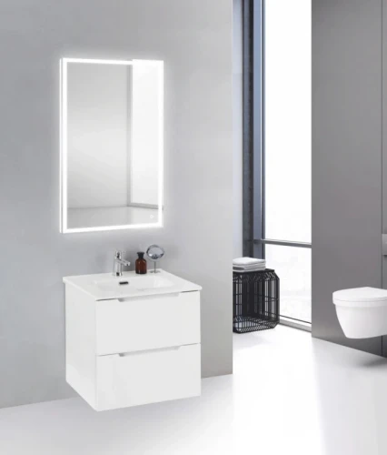 Тумба под раковину BelBagno ETNA 39-600/390-2C-SO-BL-P подвесная Bianco Lucido МДФ / ЛДСП