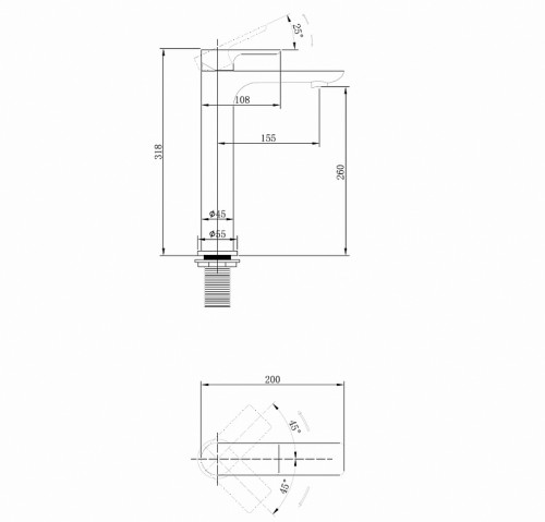 Смеситель для раковины Abber Weiss Insel AF8011FW Белый матовый латунь