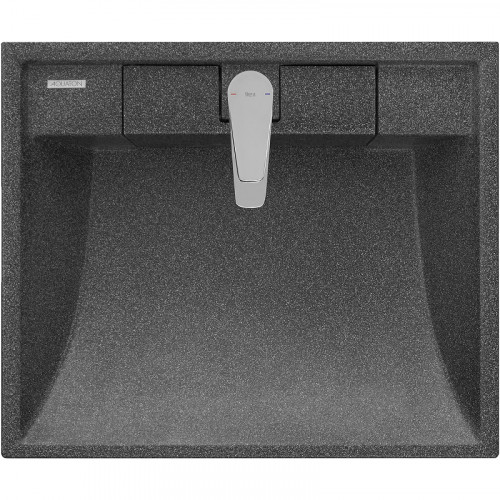 Раковина Aquaton Рейн 60 1A72103KRW210 на стиральную машину Графит искусственный камень (литьевой мрамор) подвесная, на стиральную машину