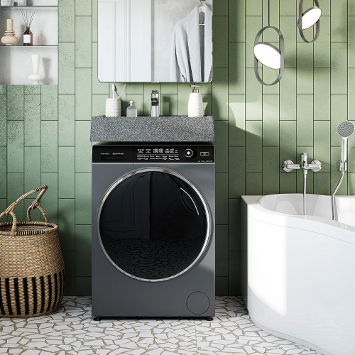 Раковина Aquaton Рейн 60 1A72103KRW210 на стиральную машину Графит искусственный камень (литьевой мрамор) подвесная, на стиральную машину