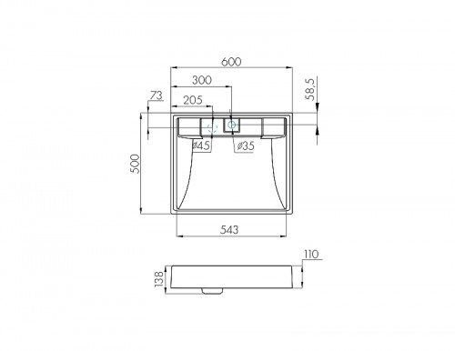 Раковина Aquaton Рейн 60 1A72103KRW210 на стиральную машину Графит искусственный камень (литьевой мрамор) подвесная, на стиральную машину