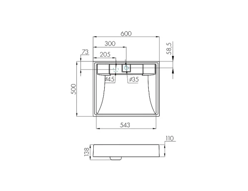 Раковина Aquaton Рейн 60 1A72103KRW210 на стиральную машину Графит искусственный камень (литьевой мрамор) подвесная, на стиральную машину