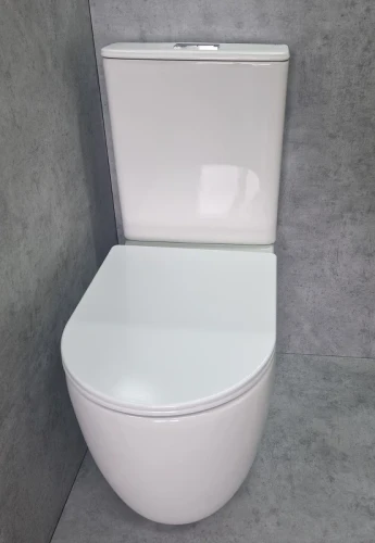 Унитаз компакт CeramaLux TR2176-1 с бачком и сиденьем Микролифт фаянс напольный