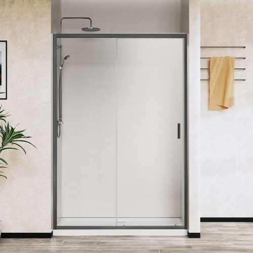 Душевая дверь Vincea City 150 VDS-5CT150CLGM профиль Вороненая сталь стекло прозрачное