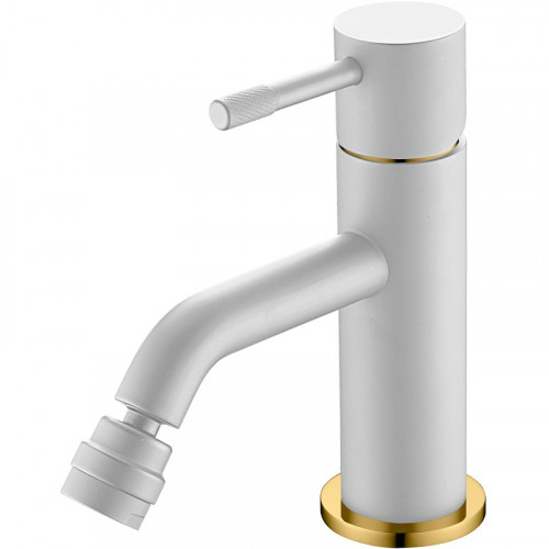 Смеситель для биде Boheme Uno 466-WG Белый матовый Золото латунь