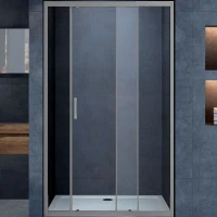 Душевая дверь Vincea Alpha 140 VDS-3AL140CLGM профиль Вороненая сталь стекло прозрачное