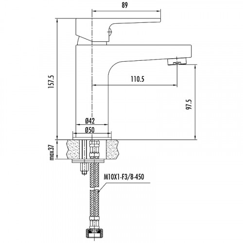 Смеситель для раковины Creavit Sharp SR1500 Хром латунь