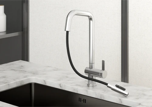 Смеситель для кухни Granula Kitchen Space 7273 цвет Сталь сатин