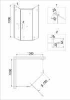 Душевой уголок Niagara Nova 100х100 NG-6634-08 профиль Хром стекло прозрачное