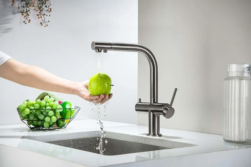Смеситель для кухни Aquatek Европа AQ1385BGM цвет Оружейная сталь